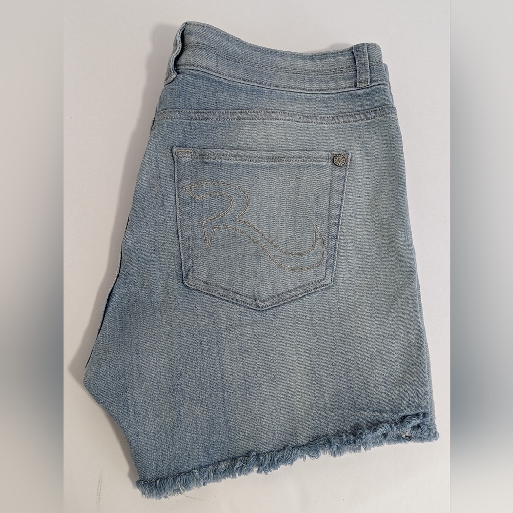 Rock & Republic Bonnaroo Denim Frayed Hem Jeans Shorts Women's Size 16